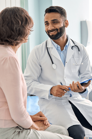 spiraldot health doctor with patient talking