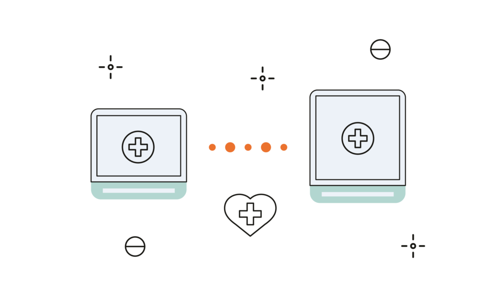 Seamless Integration Icons, illustration showing technology communicating